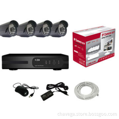 Factory Supply 720P 4CH Full HD Wireless Cameras and NVR & IP Camera Kit